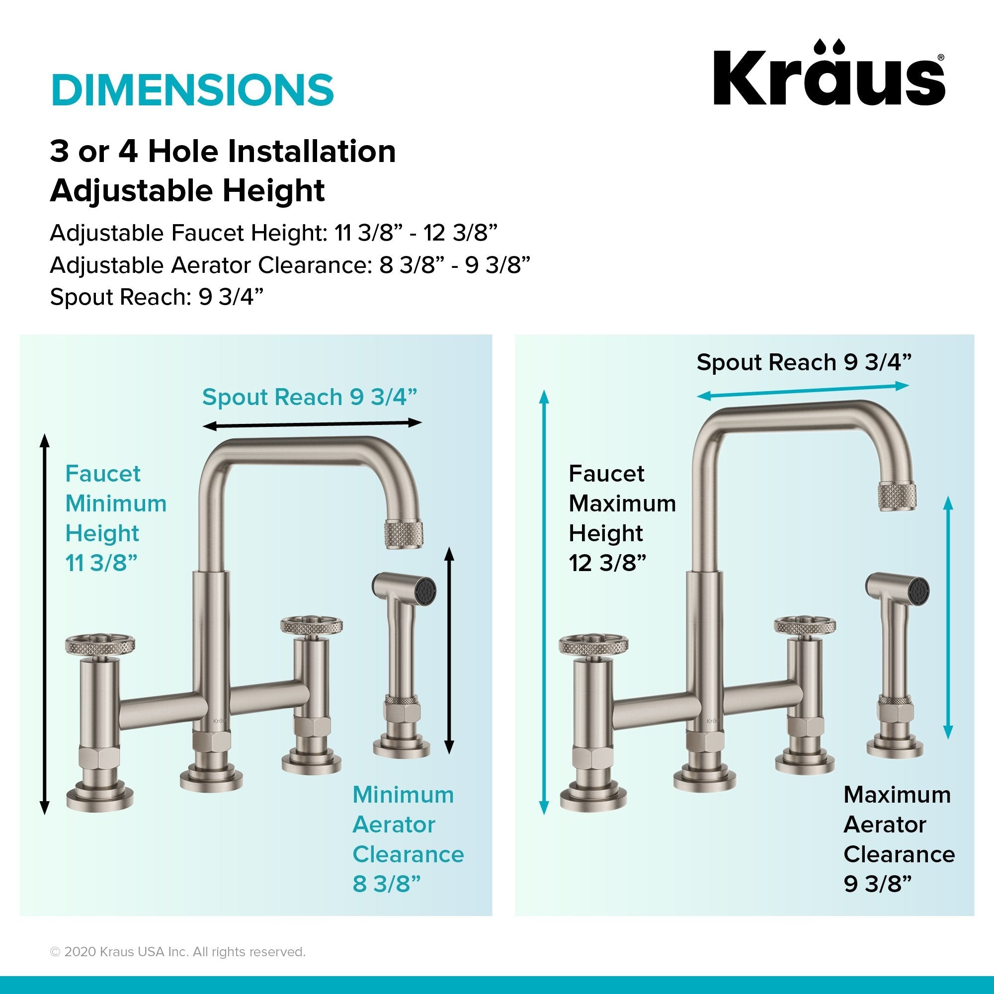 KRAUS Urbix Bridge Kitchen Faucet with Side Sprayer in Brushed Gold - KPF-3125BG