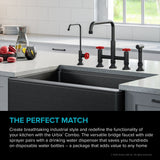 KRAUS Urbix Industrial Bridge Kitchen Faucet & Water Filter Faucet in Matte Black/Red - KPF-3125-FF-101MBRD
