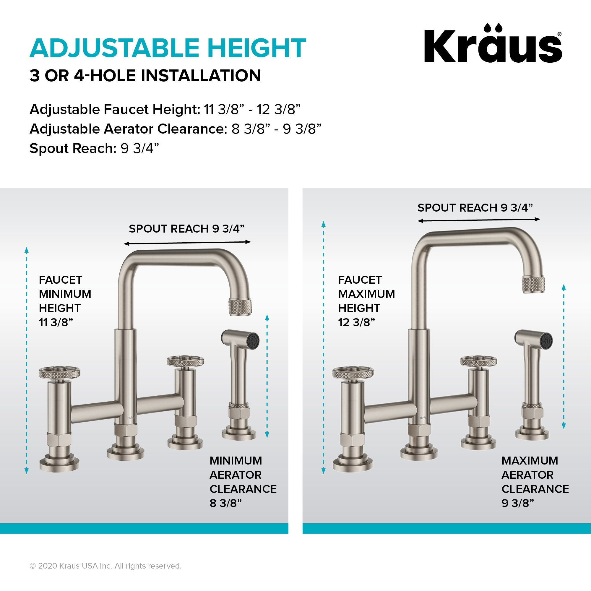 KRAUS Urbix Industrial Bridge Kitchen Faucet & Water Filter Faucet in Matte Black/Red - KPF-3125-FF-101MBRD