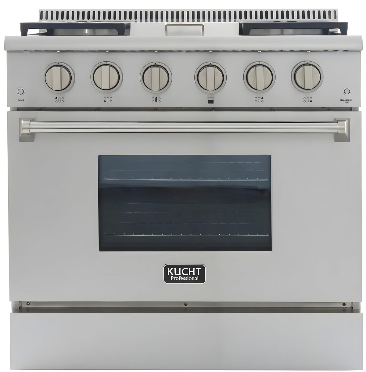 Kucht Professional 36 in. 5.2 cu ft. Propane Gas Range with Griddle and Silver Knobs - KRG3609U/LP-S
