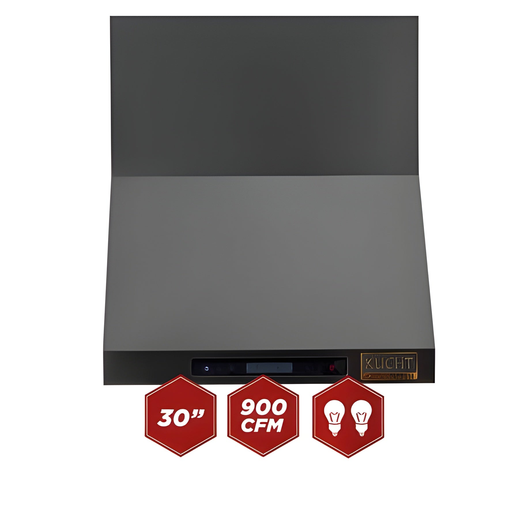 Kucht Professional 30" Wall Mount Range Hood 900 CFM in Titanium Stainless Steel - KRH303A-C