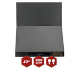 Kucht Professional 30" Wall Mount Range Hood 900 CFM in Titanium Stainless Steel - KRH303A-C