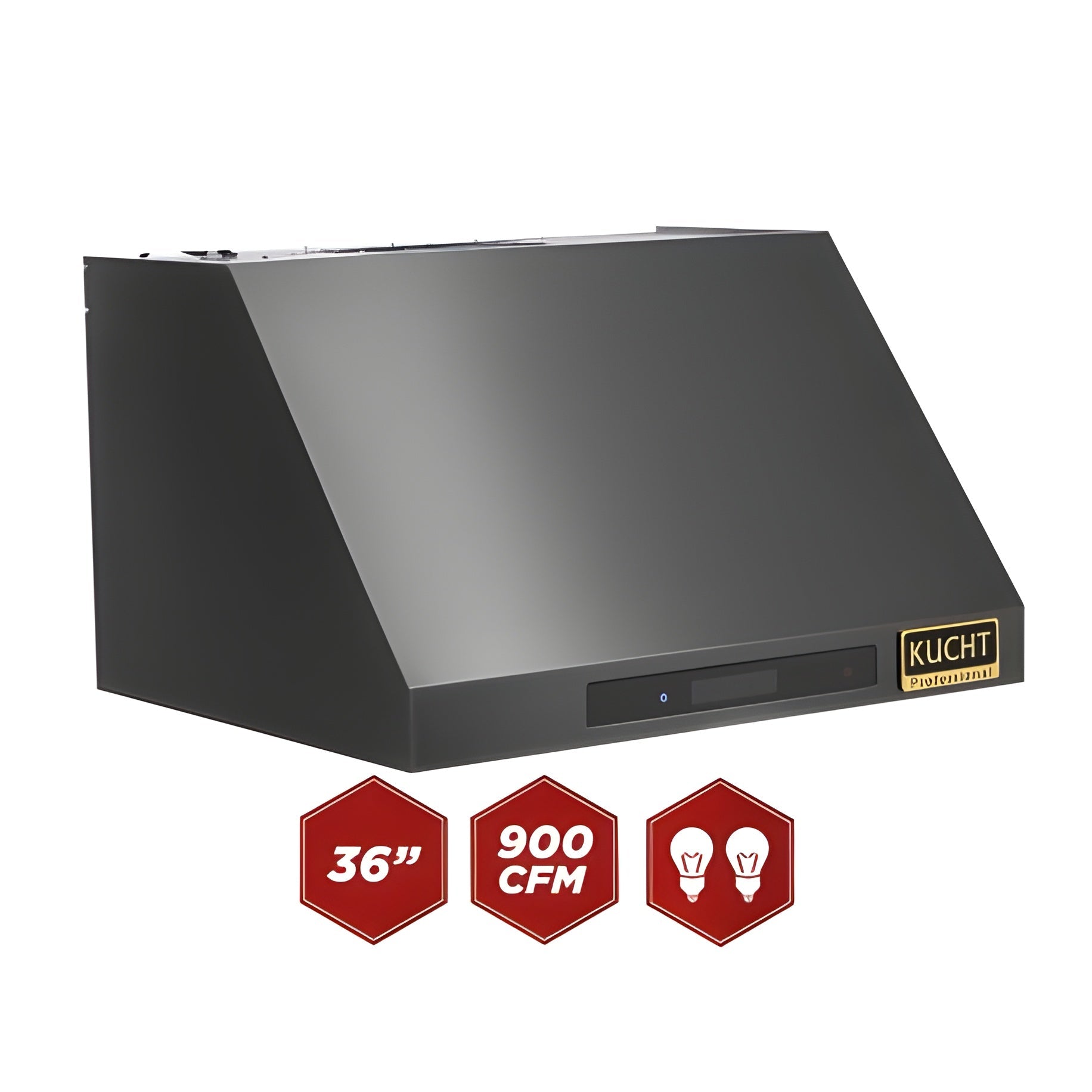 Kucht Professional 36" Wall Mount Range Hood 900 CFM in Titanium Stainless Steel - KRH363A-C