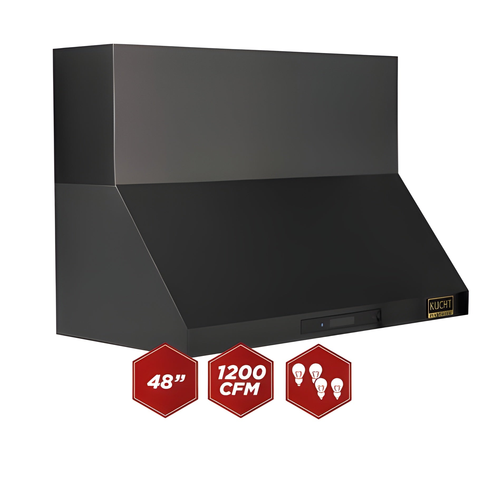 Kucht Professional 48" Wall Mount Range Hood 1,200 CFM in Titanium Stainless Steel - KRH483A-C