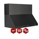 Kucht Professional 48" Wall Mount Range Hood 1,200 CFM in Titanium Stainless Steel - KRH483A-C