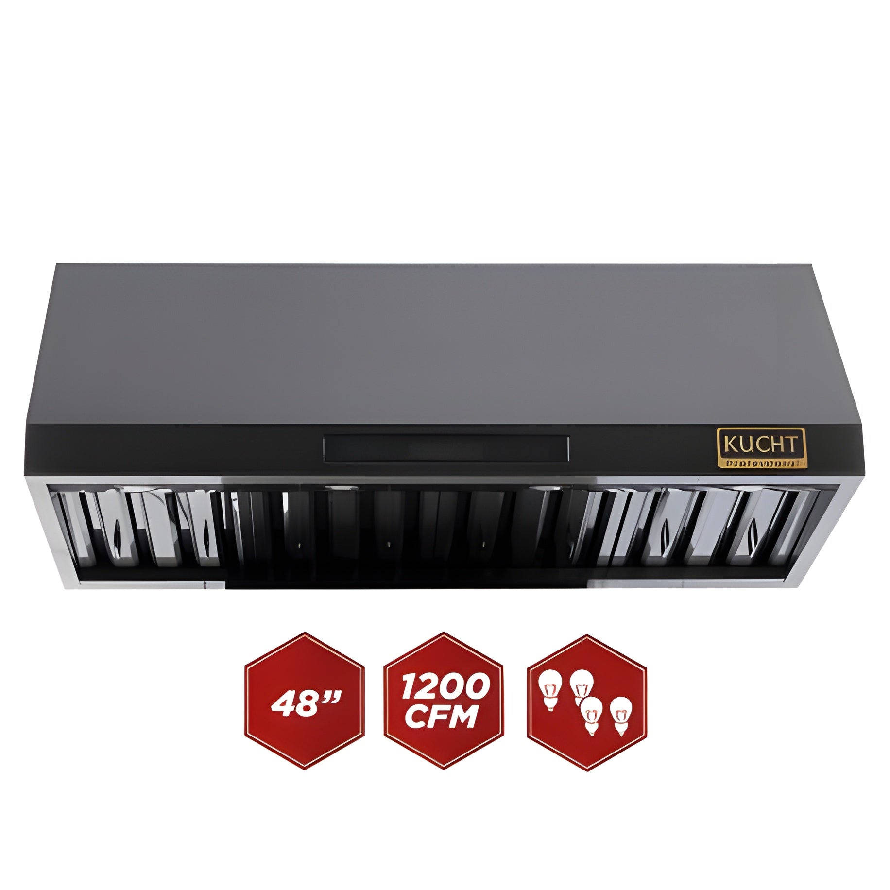Kucht Professional 48" Under Cabinet Range Hood 1,200 CFM in Titanium Stainless Steel - KRH483A