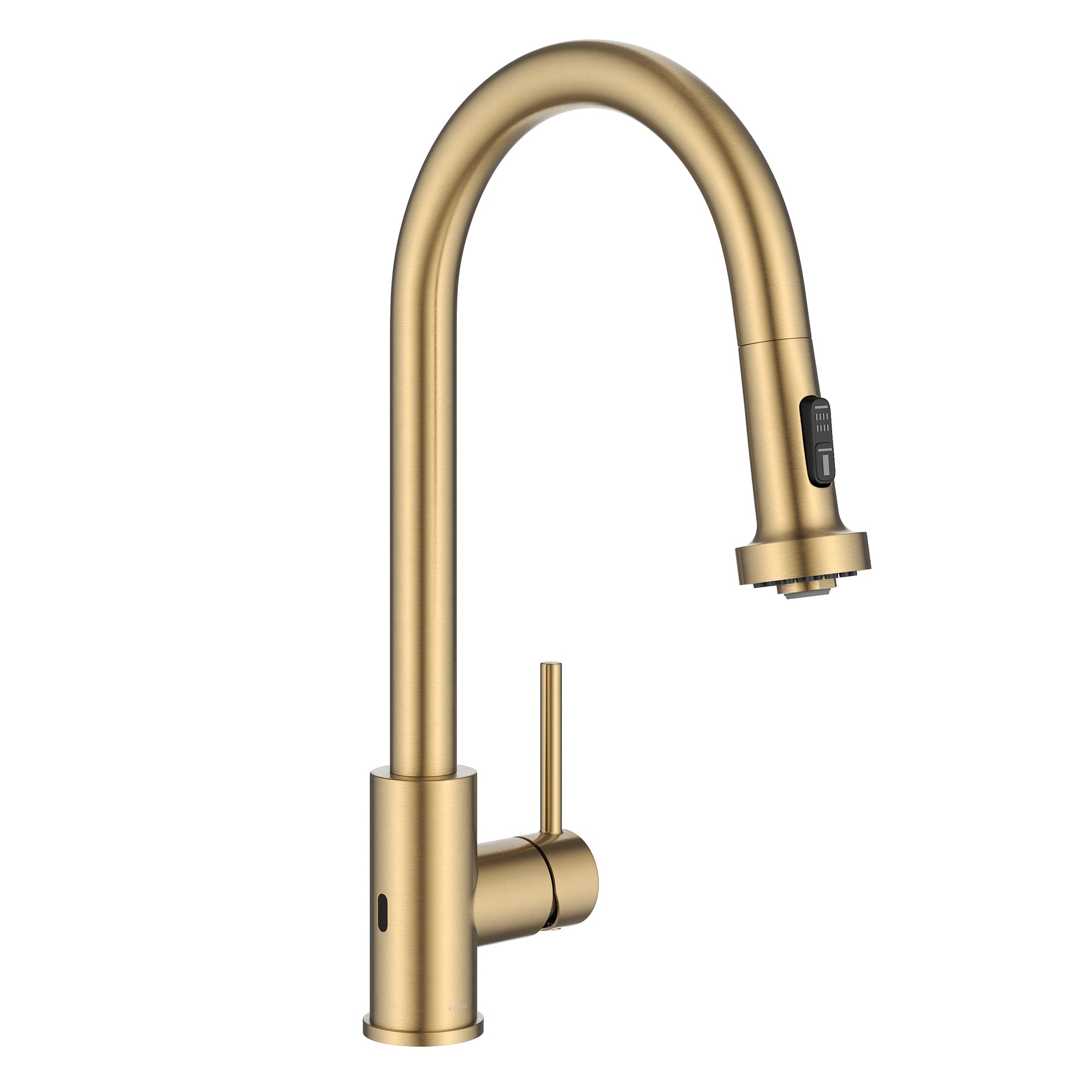 KRAUS Sensor Touchless Single Handle Pull Down Kitchen Faucet in Spot-Free Brushed Brass - KSF-1616BB