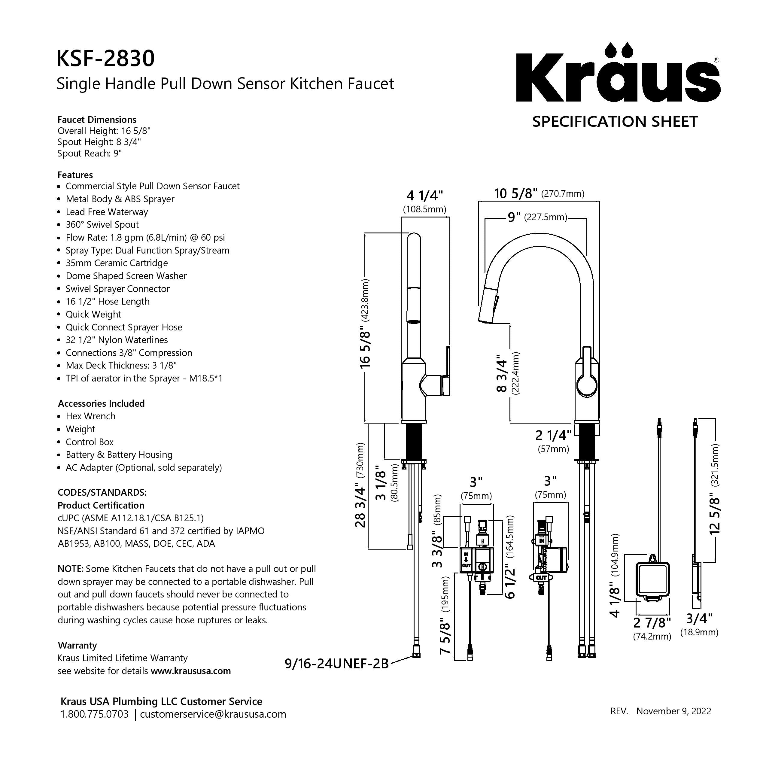KRAUS Oletto Touchless Pull-Down Kitchen Faucet in Spot-Free Antique Champagne Bronze - KSF-2830SFACB
