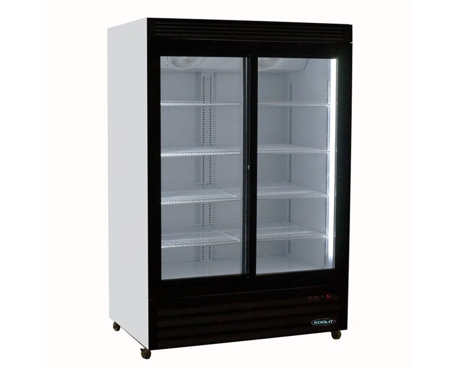 Kool-It KSM-40 | 48" Wide 2 Slide Door Black Merchandiser Refrigerator - KSM-40