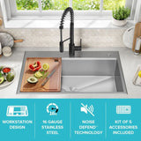 KRAUS Kore 33" Drop-In Single Bowl 16 Gauge Workstation Sink - KWT330-33