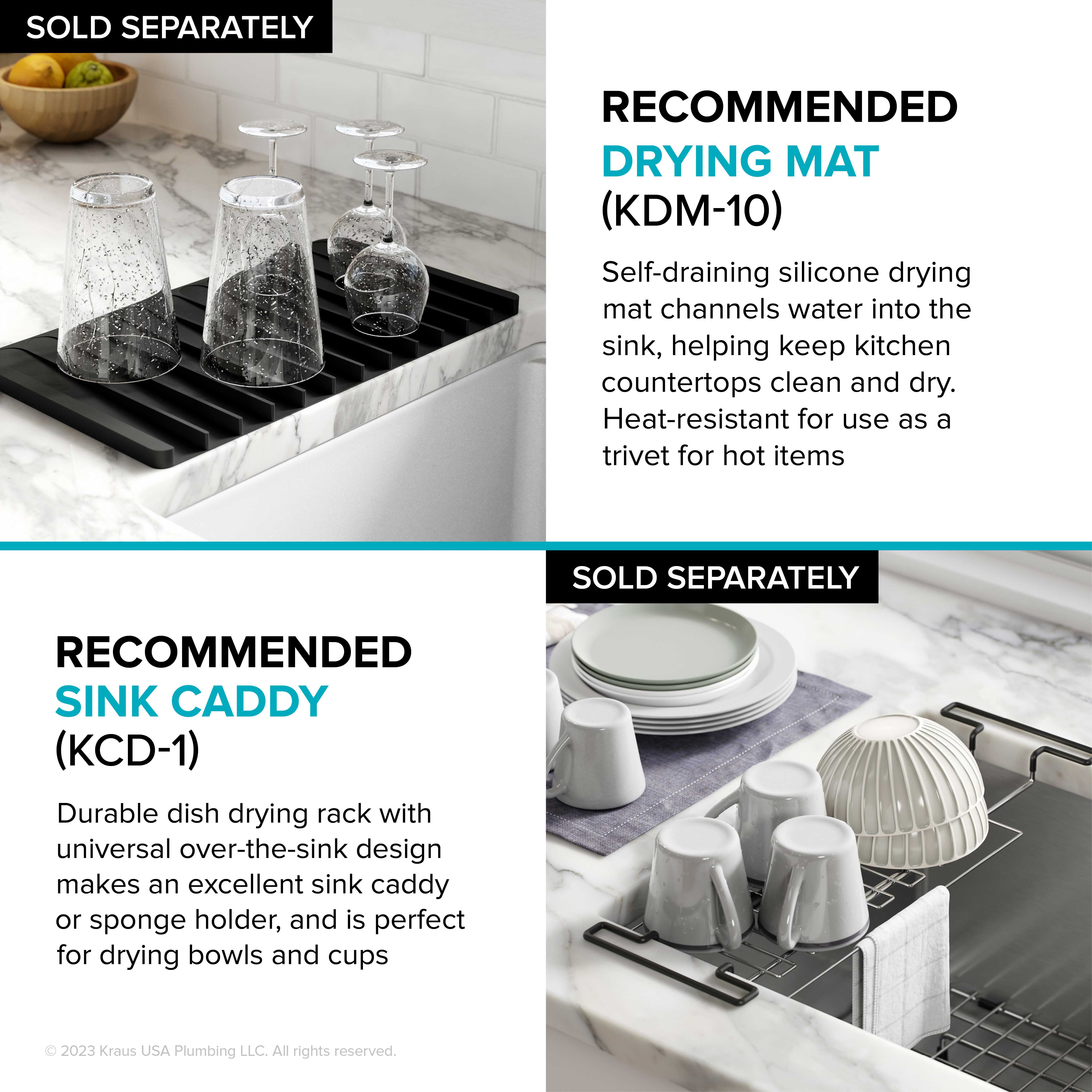 KRAUS Kore Dual Tier 57" Undermount Workstation 16 Gauge Single Bowl Kitchen Sink -  KWU210-57