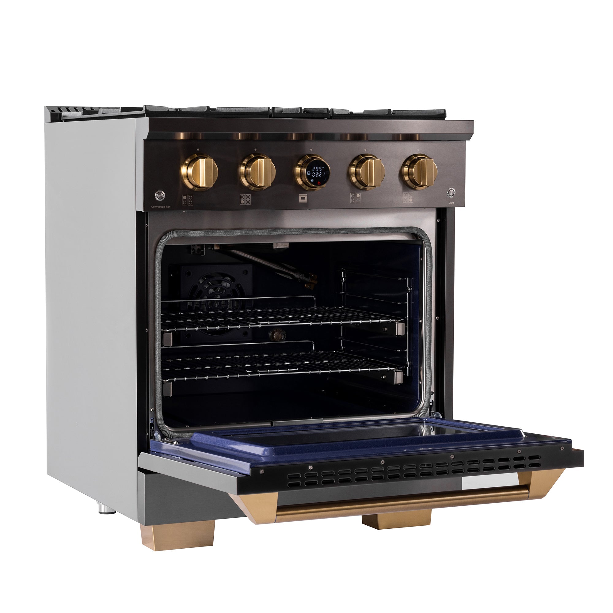 Kucht 30" 4.2 cu. ft. 4 Burner Natural Gas Dual Fuel Range in Titanium Stainle - KXD30