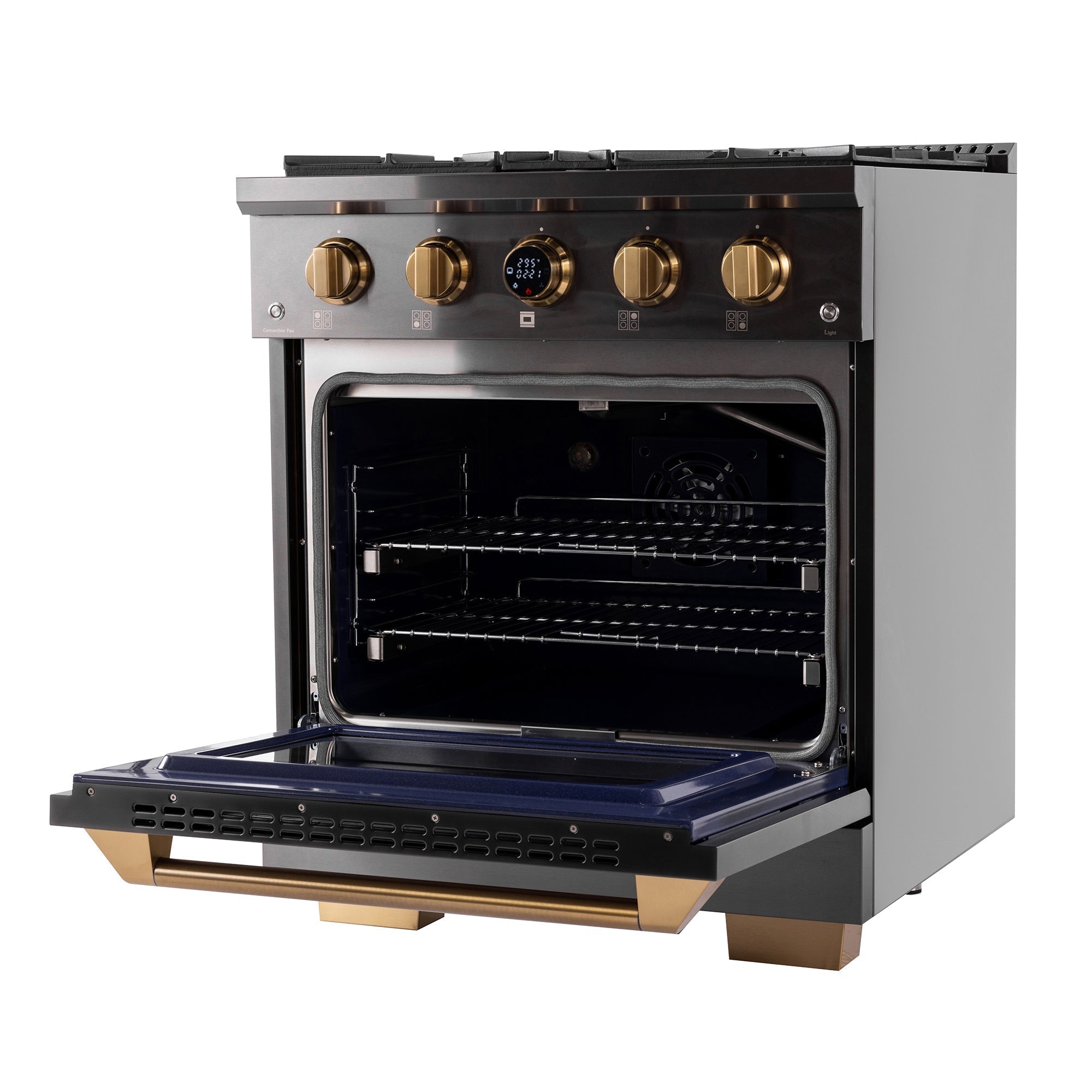 Kucht 30" 4.2 cu. ft. 4 Burner Natural Gas Dual Fuel Range in Titanium Stainle - KXD30