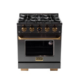 Kucht 30" 4.2 cu. ft. 4 Burner Natural Gas Dual Fuel Range in Titanium Stainle - KXD30