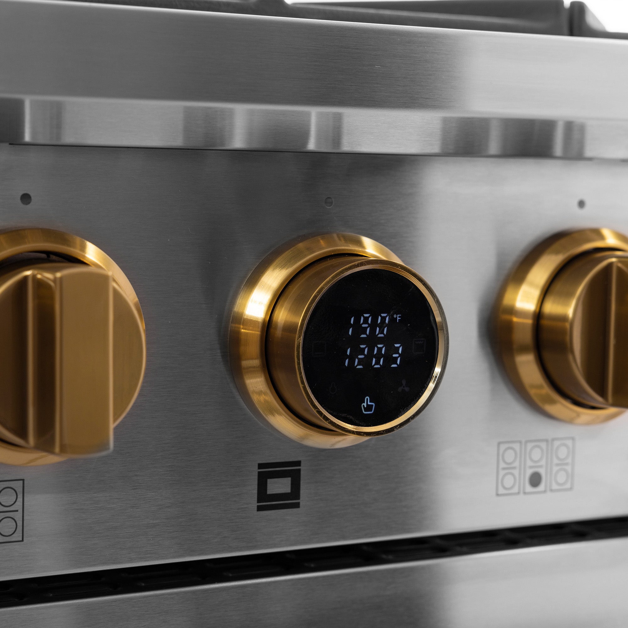 Kucht 36" 5.2 cu. ft. 6 Burner Propane Gas Dual Fuel Range in Stainless Steel with Gold Accents and Digita - KXP36-GL/LP