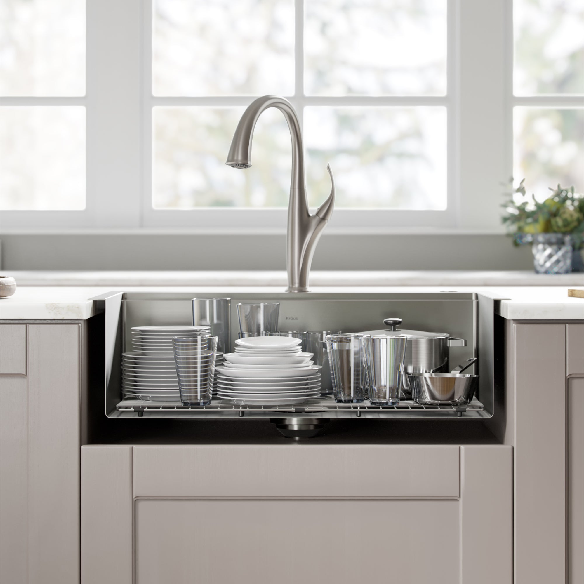 Kraus 32" Drop in Workstation Kitchen Sink - KWT300-32