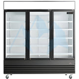 Chef AAA - Commercial 78" 3 Glass Door Refrigerator 69.43 cu.ft. - TSM69R