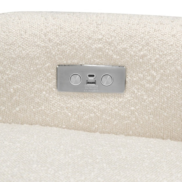Ubabub Arc Electronic Recliner and Swivel Glider in Boucle with Usb Port - M23688