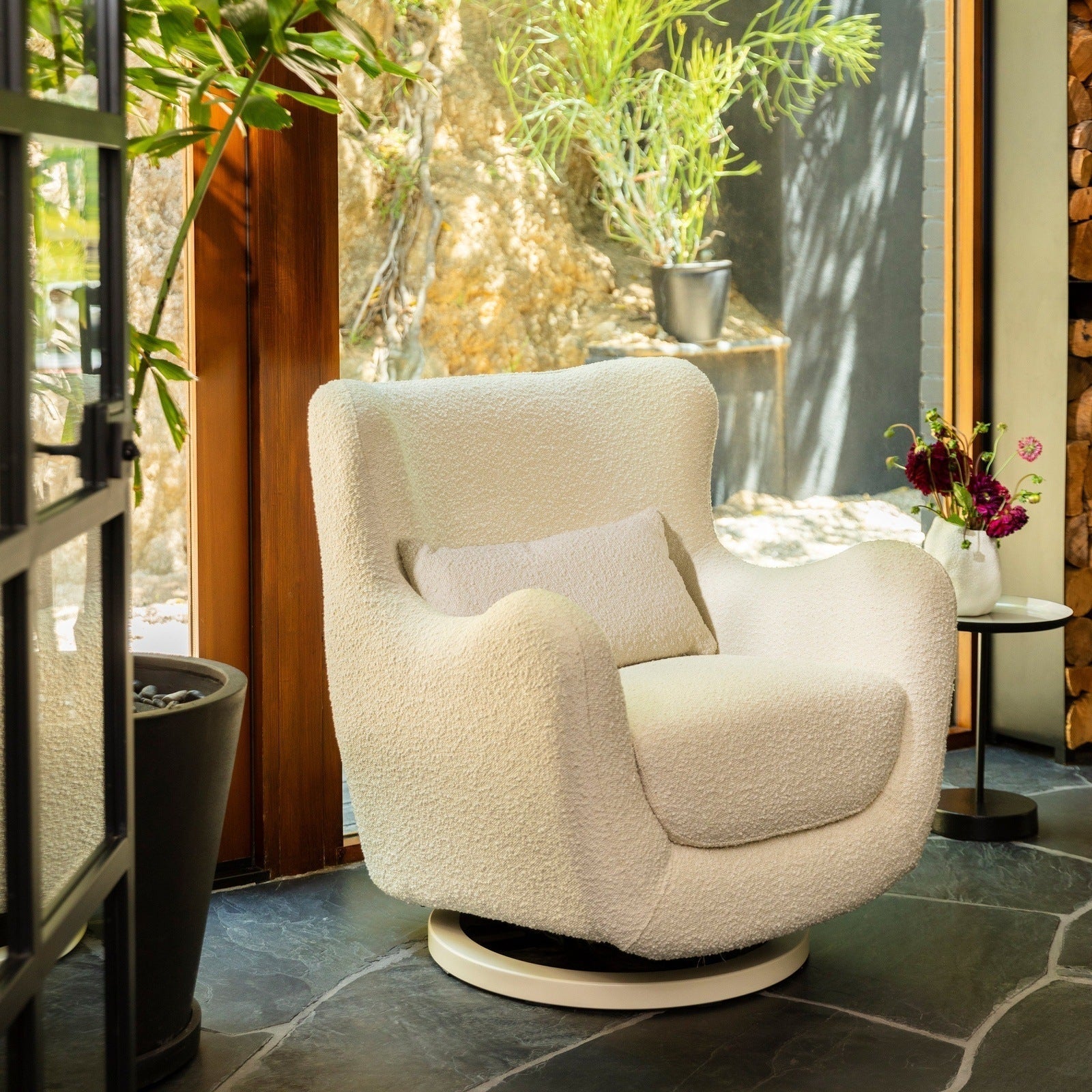 Nursery Works Solstice Swivel Glider in Boucle