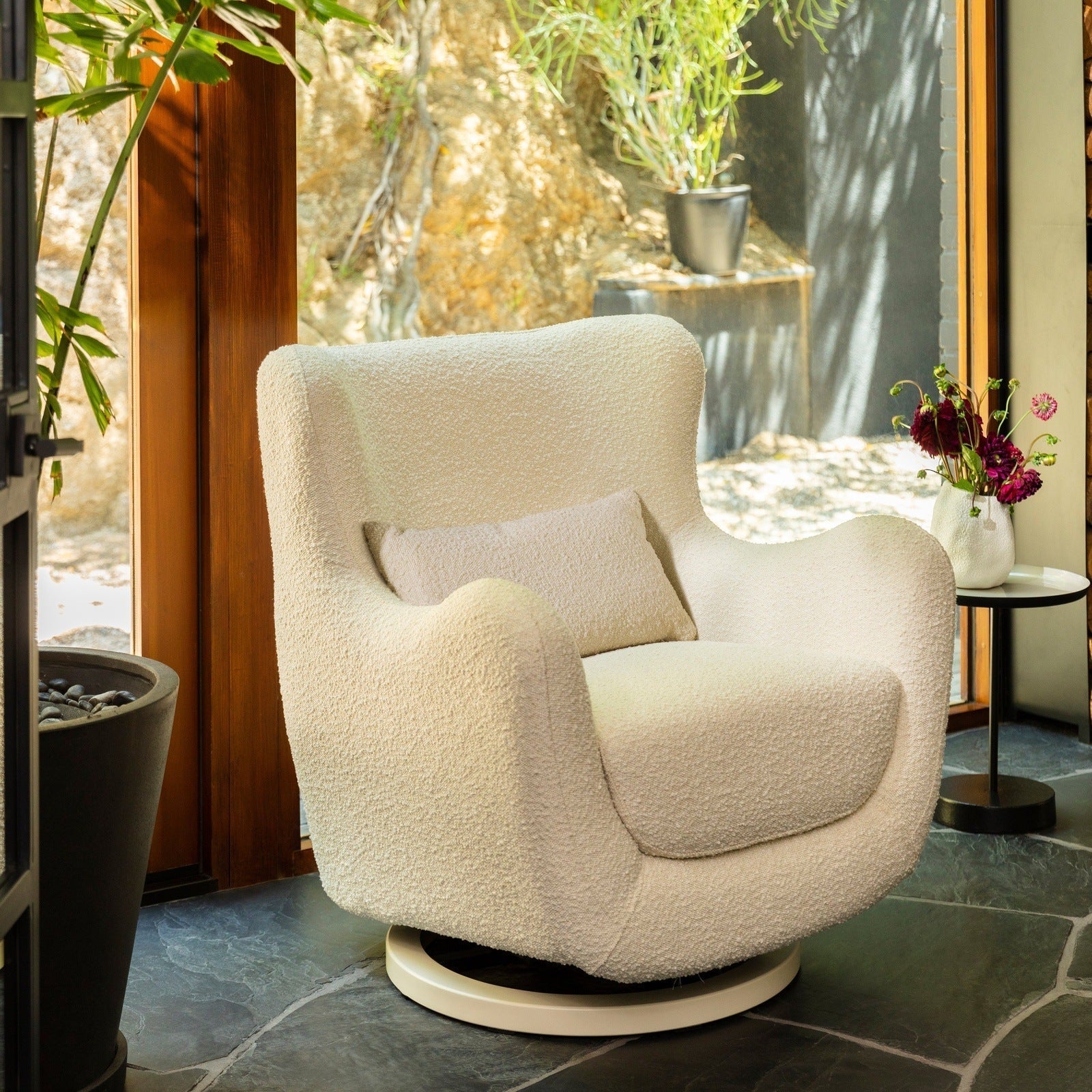 Nursery Works Solstice Swivel Glider in Boucle