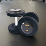 TROY-Style Black Dumbbell Straight Handle & Rubber Endcaps - PFD-R Pro
