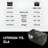 PowerTex 2009 BMW 335i Car Battery BCI Group 49 / H8 Replacement Lithium LiFePO4 Automotive Battery - PTLG49