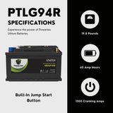 PowerTex 2020 Toyota Supra V6 3.0L Replacement Car Battery BCI Group 94R Lithium LiFePO4 Automotive Powertex Battery - PTLG94R-01