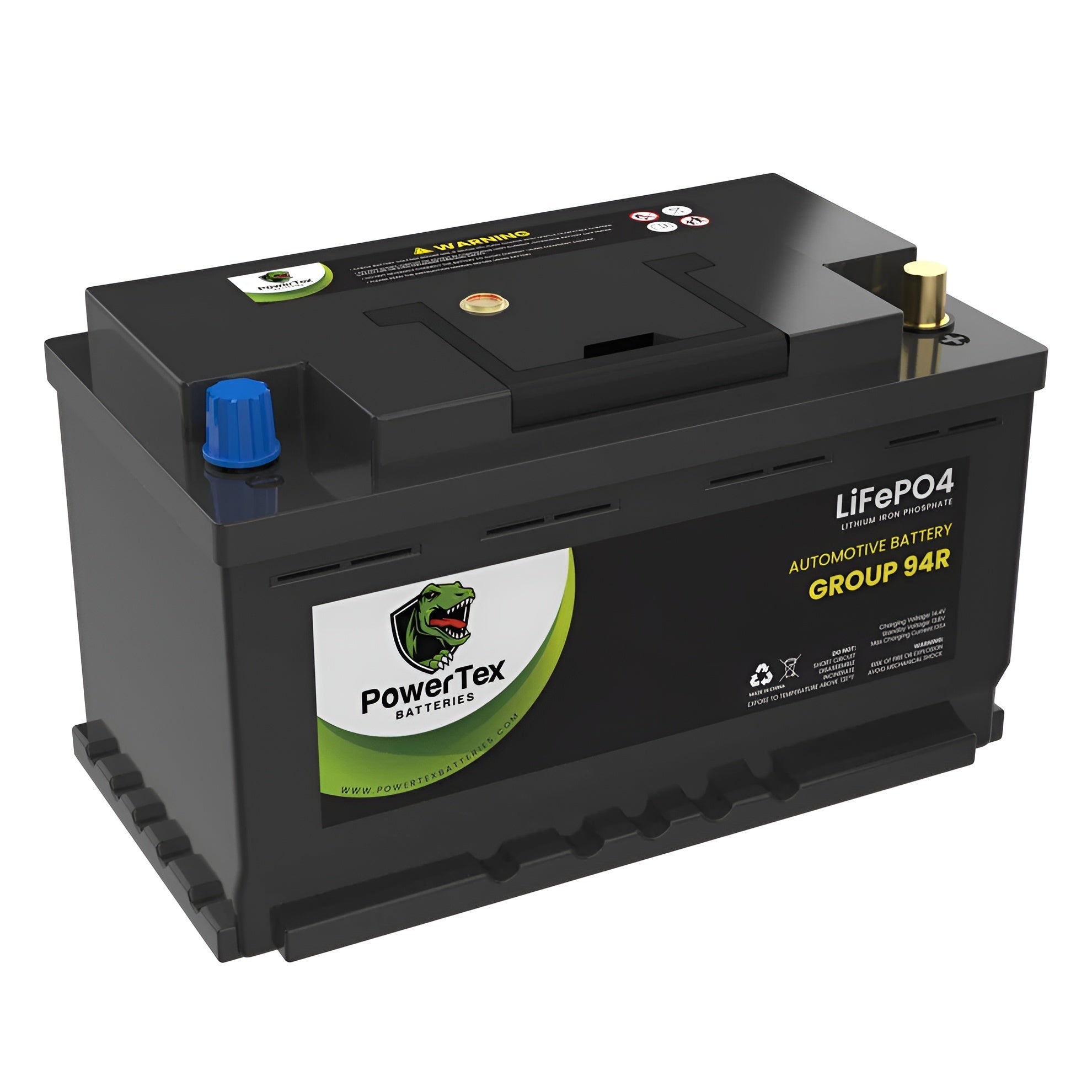 PowerTex 2022 BMW 330E L4 2.0L Replacement Car Battery BCI Group 94R Lithium LiFePO4 Automotive Powertex Battery