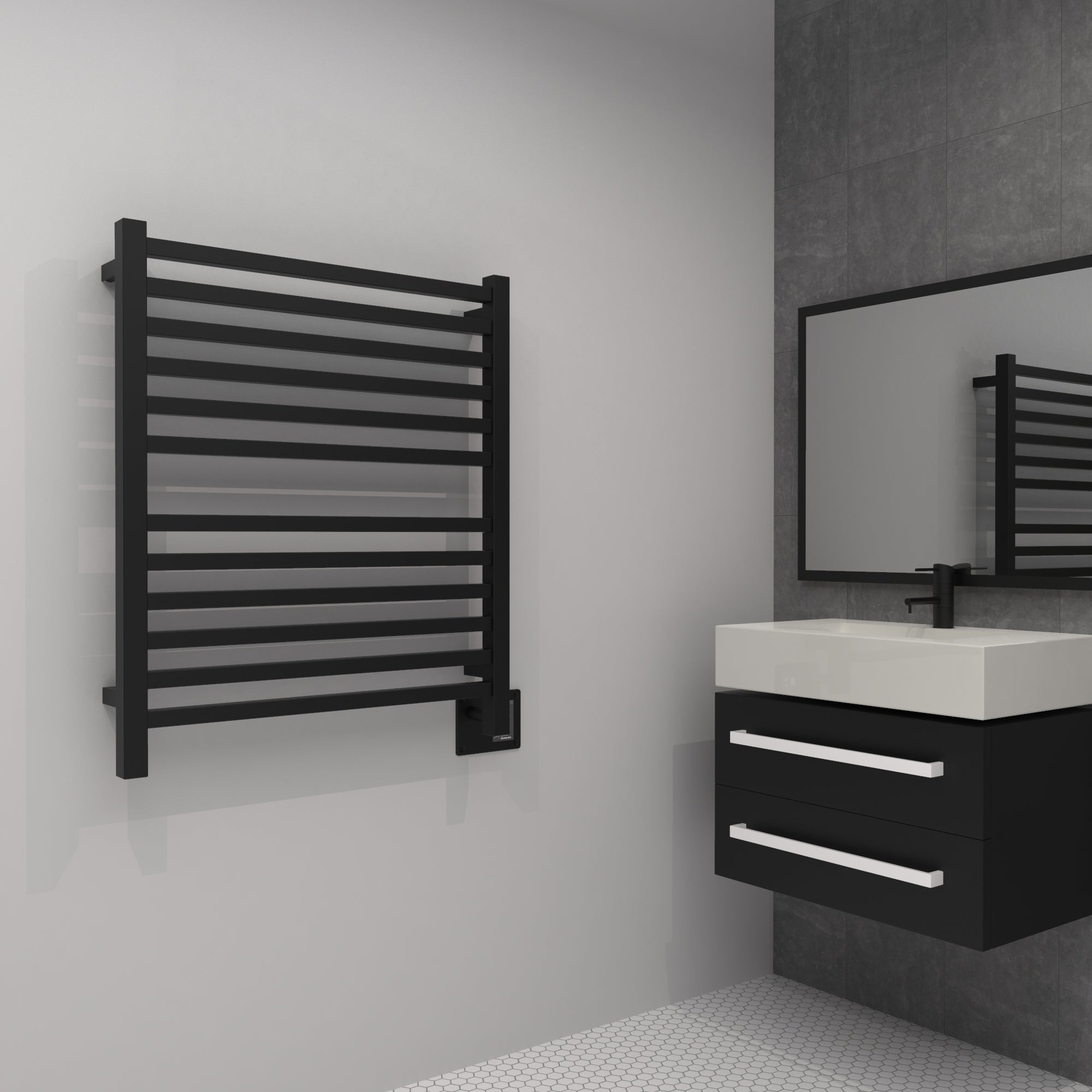 Amba Heated Towel Rack Model Q2833 Height 33 1/4″ - Q2833B