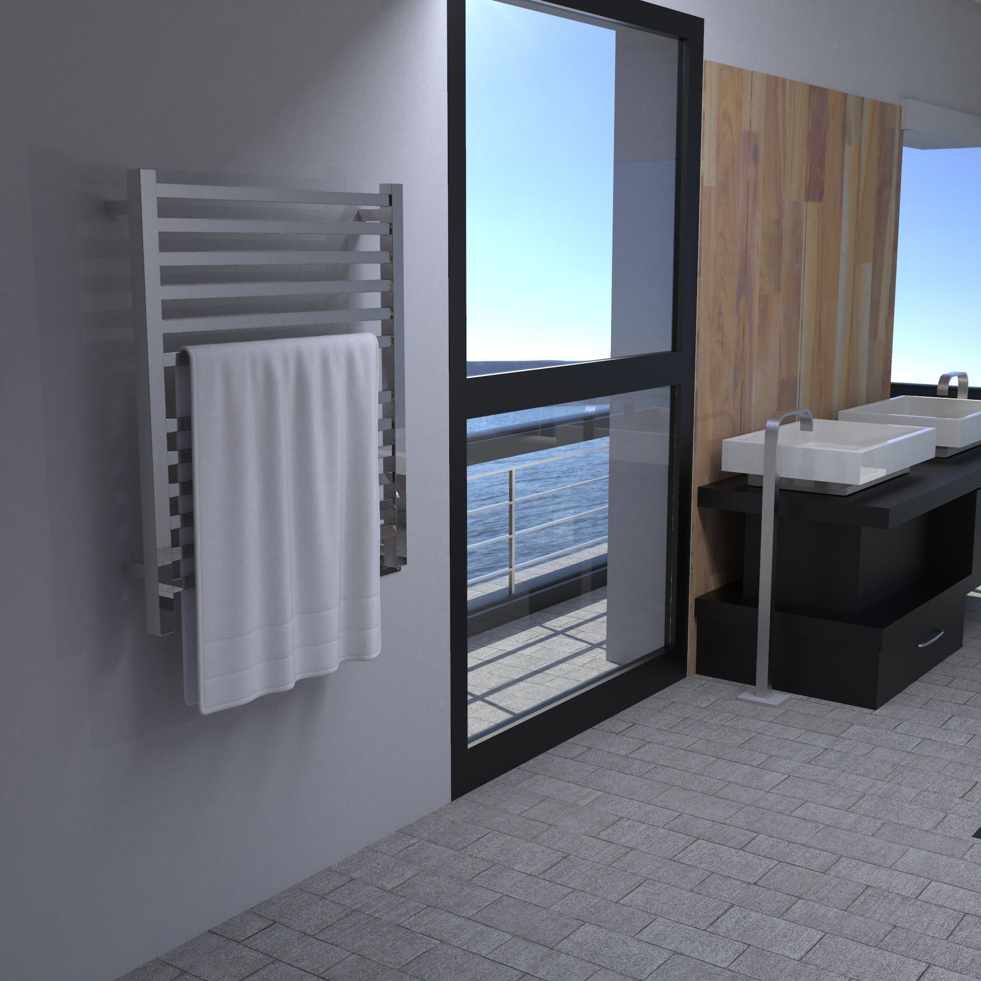 Amba Heated Towel Rack Model Q2833 Height 33 1/4″ - Q2833B