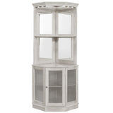 RAM Game Room Corner Bar Cabinet in Antique White - Backyard Provider