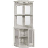 RAM Game Room Corner Bar Cabinet in Antique White - Backyard Provider