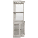 RAM Game Room Corner Bar Cabinet in Antique White - Backyard Provider