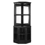 RAM Game Room Corner Bar Cabinet in Black - Backyard Provider