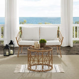 Crosley Juniper 2pc Outdoor Wicker Conversation Set Creme and Natural - CO7371NA-CR