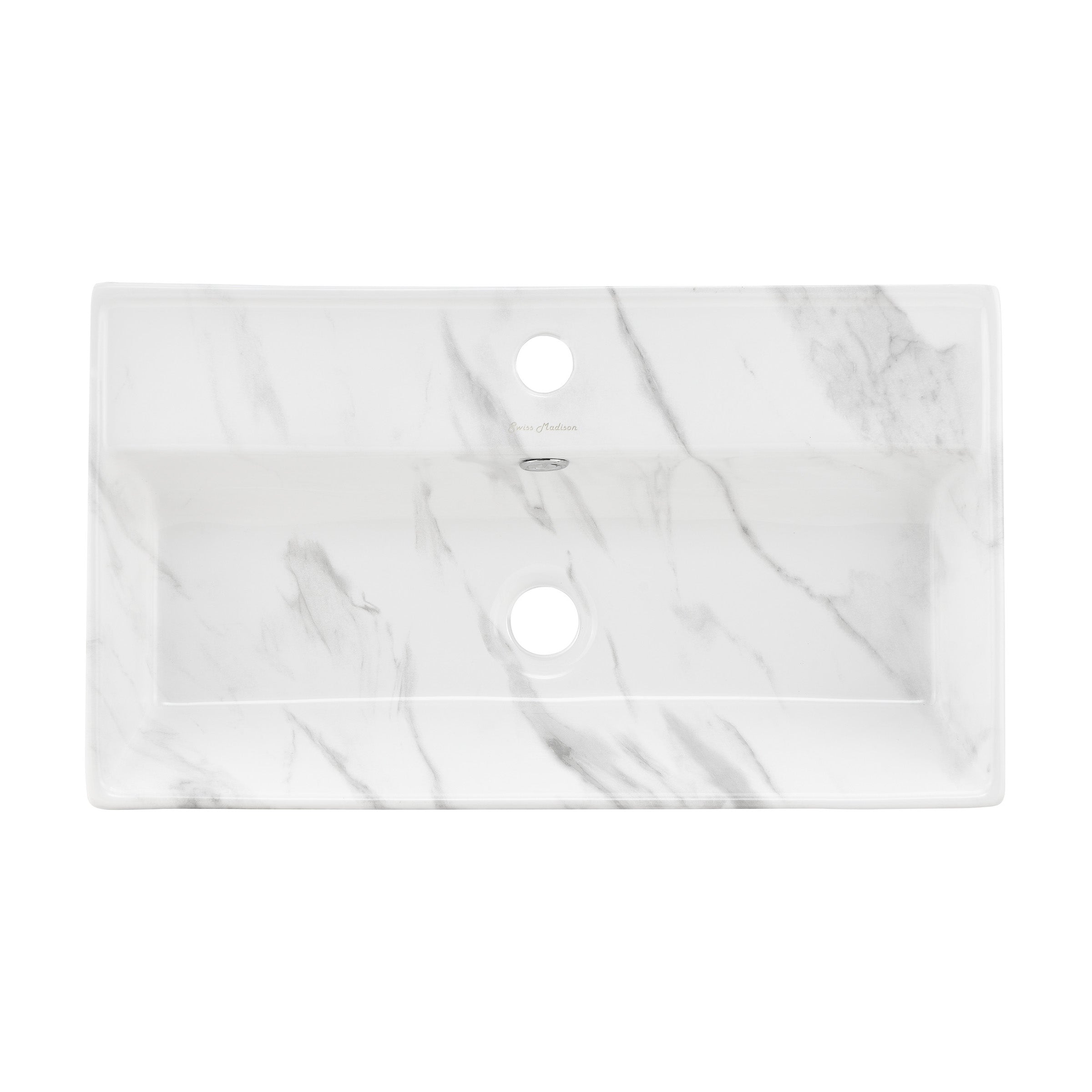 Swiss Madison Claire 22” Rectangle Wall-Mount Bathroom Sink in White Marble - SM-WS318W1 - Backyard Provider