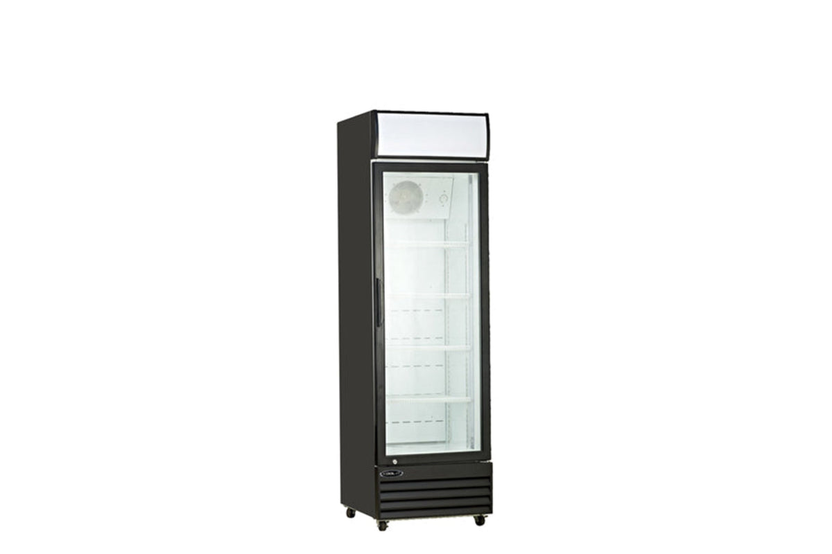 Kool-It KGM-13 | 23" Wide 1 Swing Door Black Merchandiser Refrigerator - KGM-13