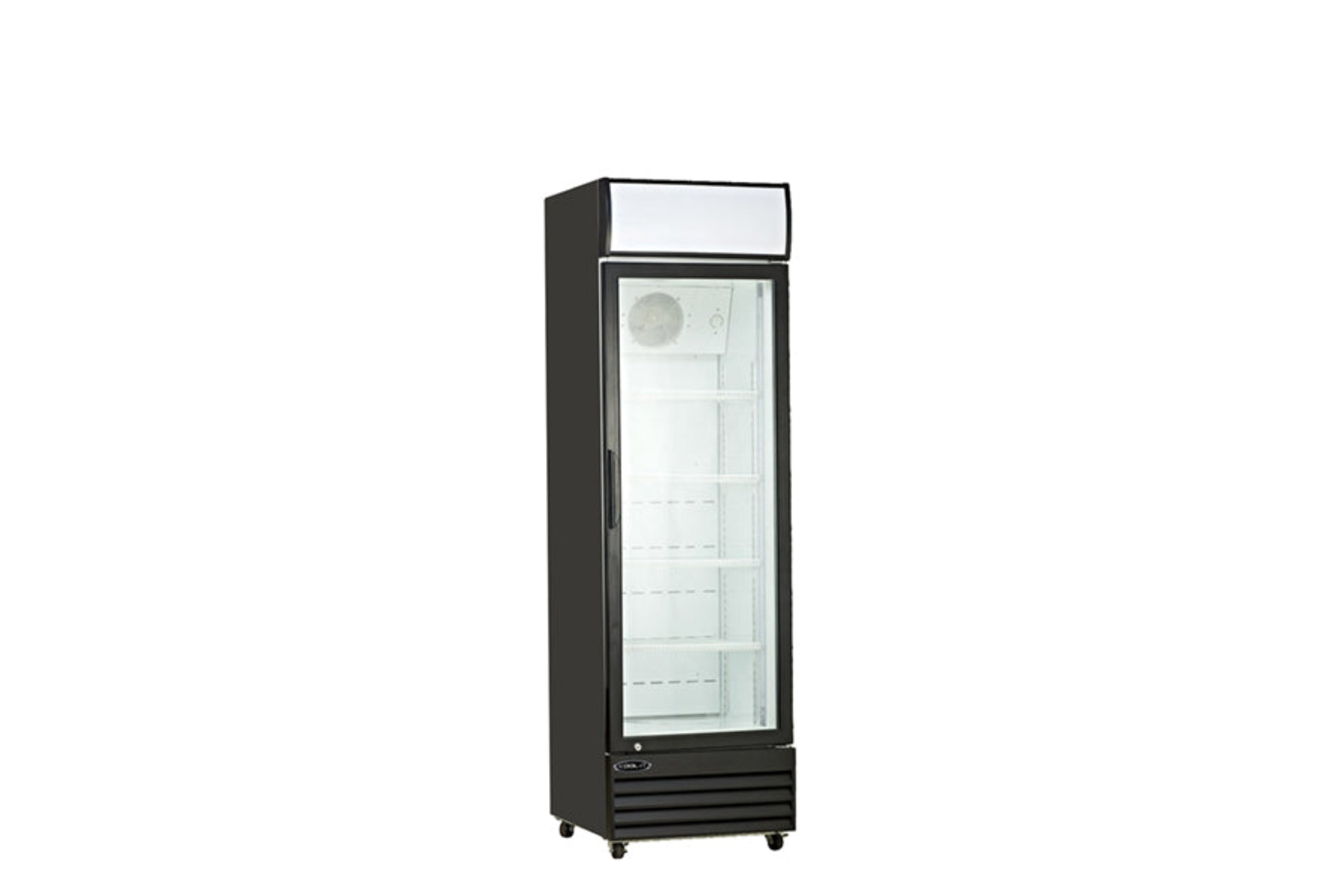 Kool-It KGM-13 | 23" Wide 1 Swing Door Black Merchandiser Refrigerator - KGM-13