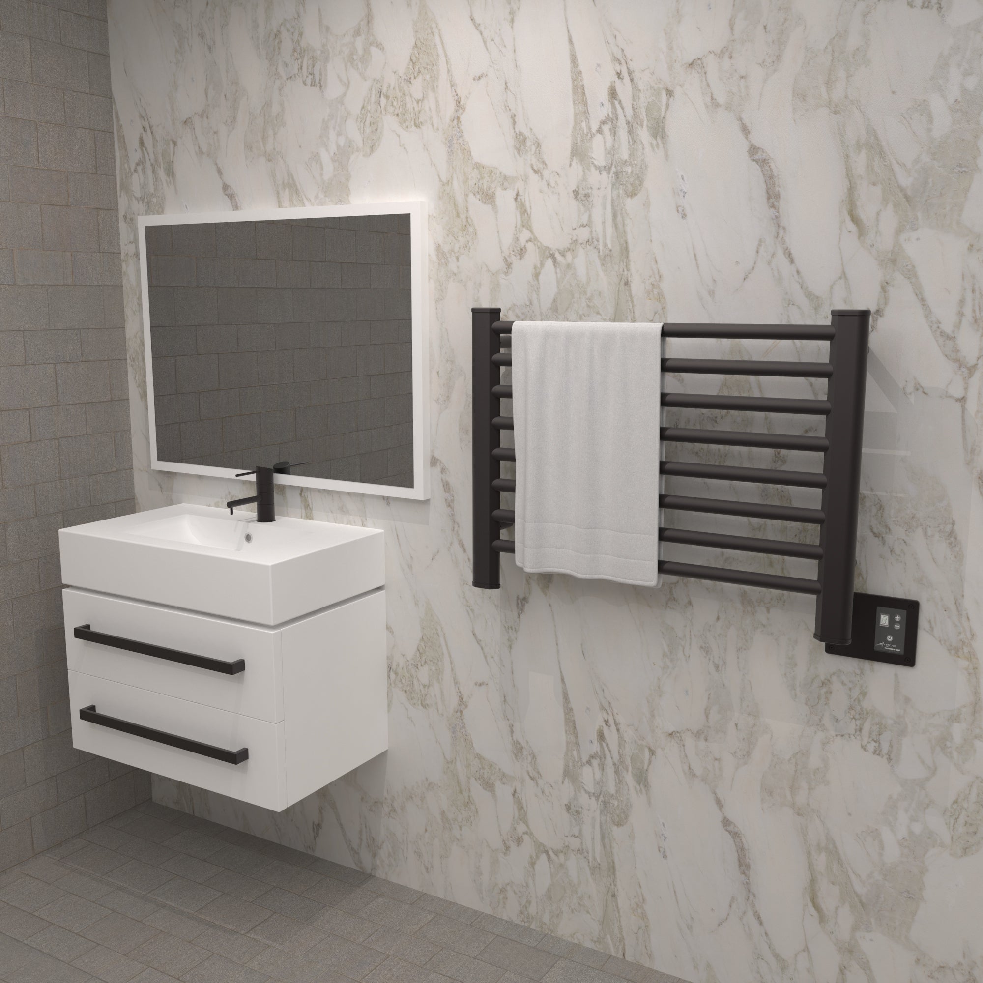 Amba Heated Towel Rack Model S2921 Height 21 3/8″ - S2921B