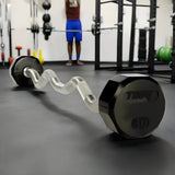 TROY 20-110 lb 12-Sided Solid Rubber Curl Barbell Set - TZB-020-110R