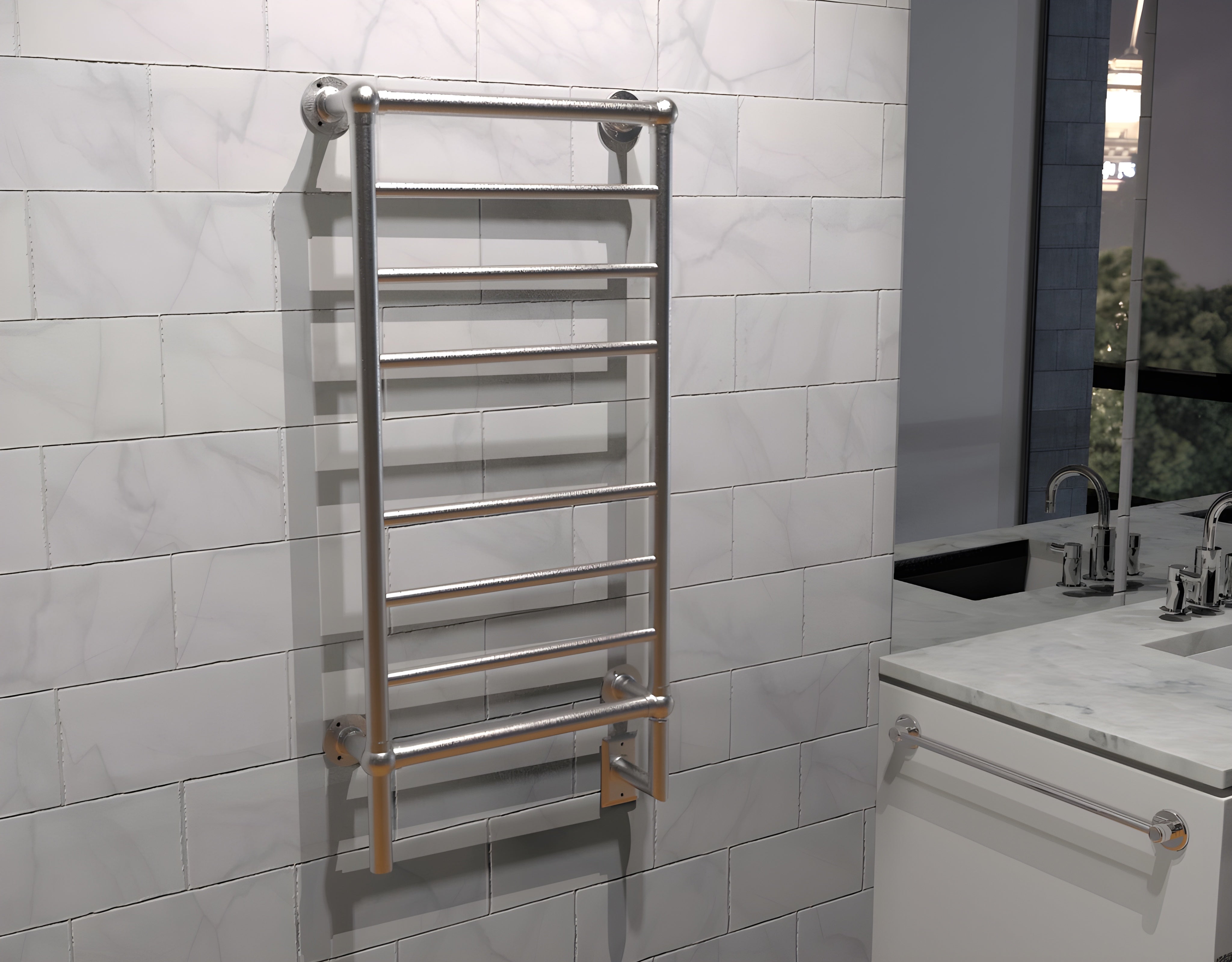 Amba Heated Towel Rack Model T-2040 Height 42″ - T-2040BN