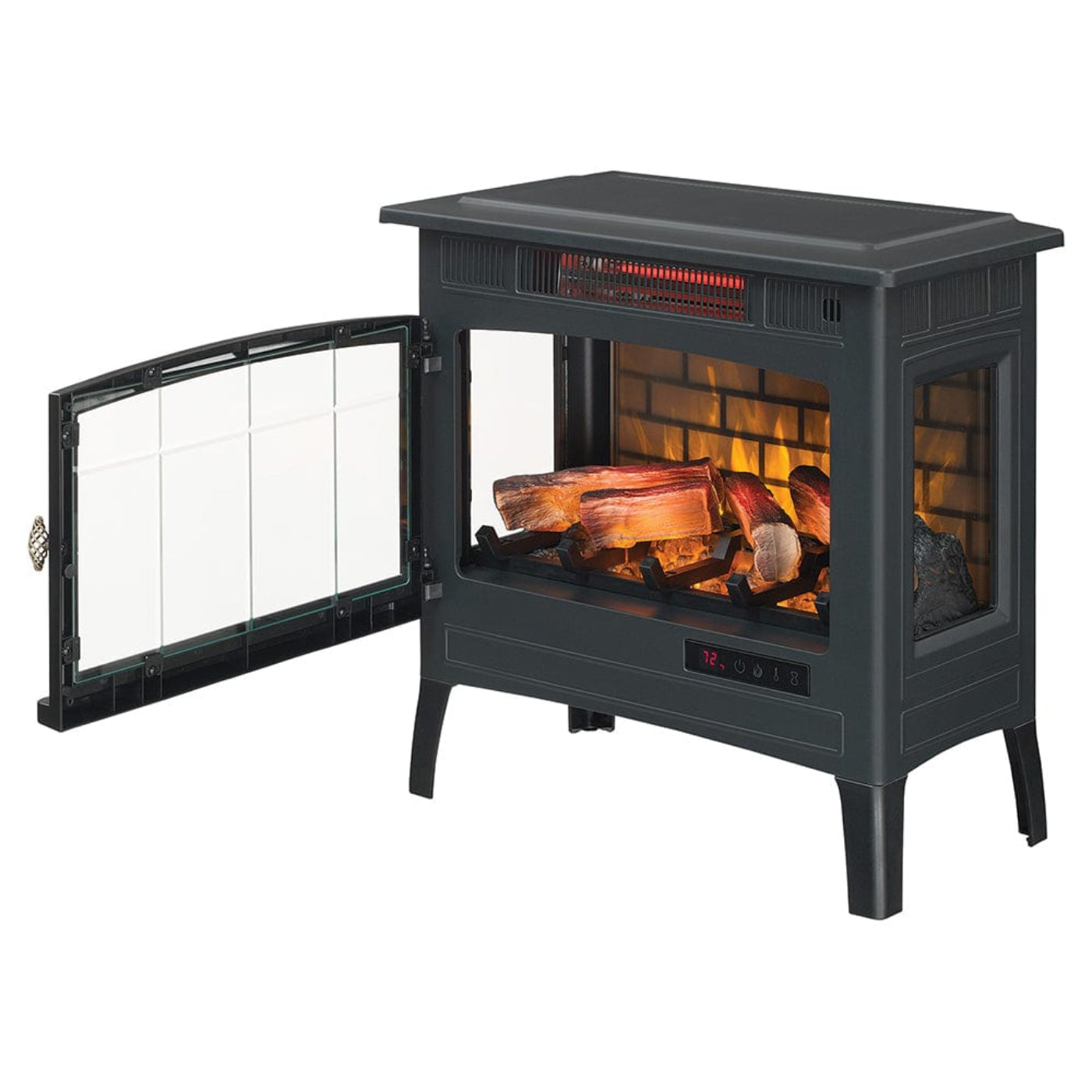 Duraflame 3D Black Infrared Electric Fireplace Stove with Remote Control - 171527