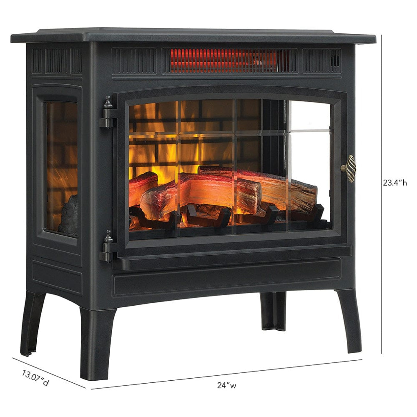 Duraflame 3D Black Infrared Electric Fireplace Stove with Remote Control - 171527