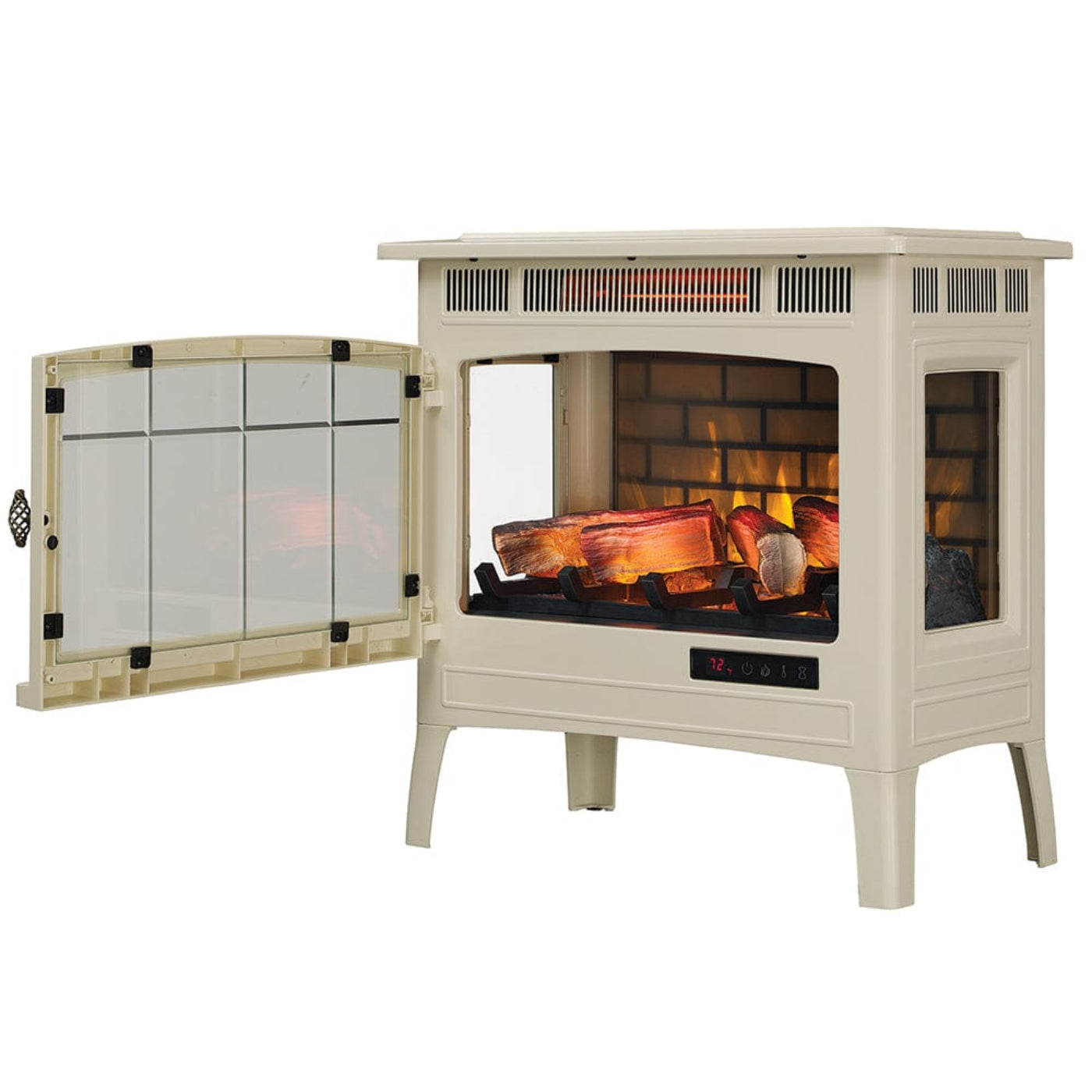 Duraflame 3D Cream Infrared Electric Fireplace Stove with Remote Control - 172438