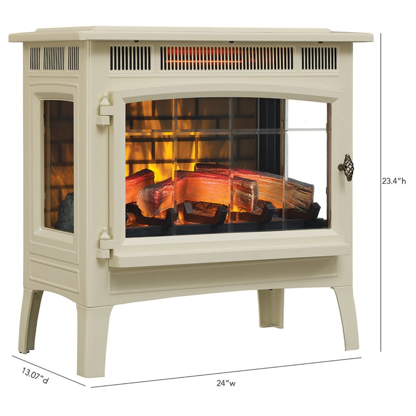 Duraflame 3D Cream Infrared Electric Fireplace Stove with Remote Control - 172438
