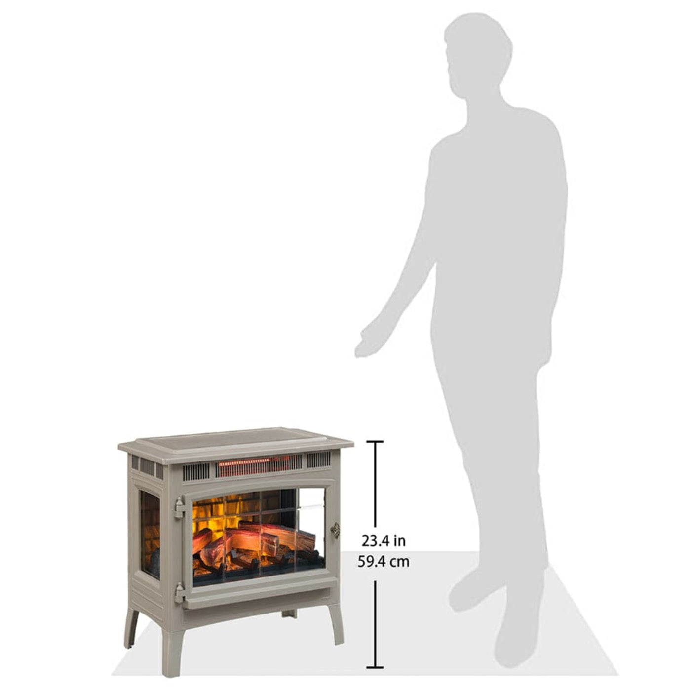 Duraflame 3D French Grey Infrared Electric Fireplace Stove with Remote Control - 172439