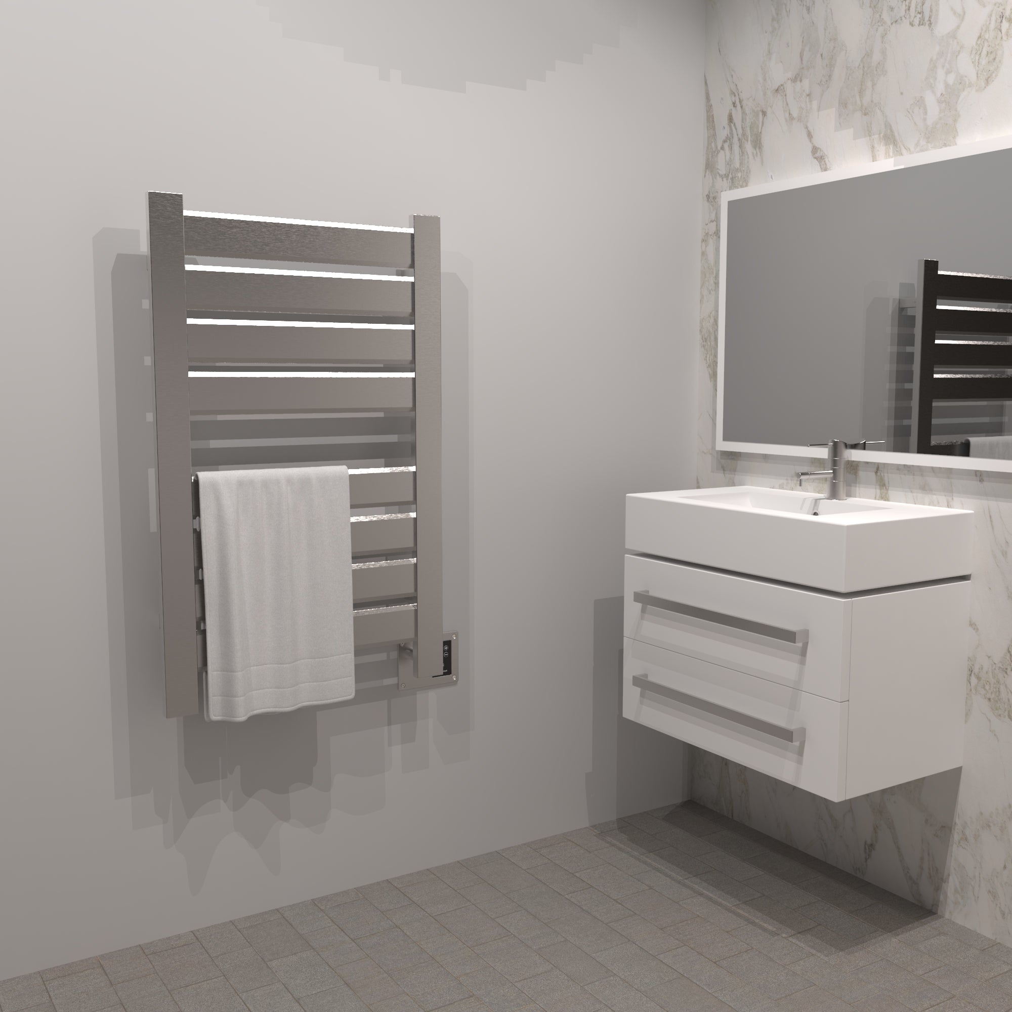Amba Heated Towel Rack Model V2338 Hight 37 1/8″ - V2338B