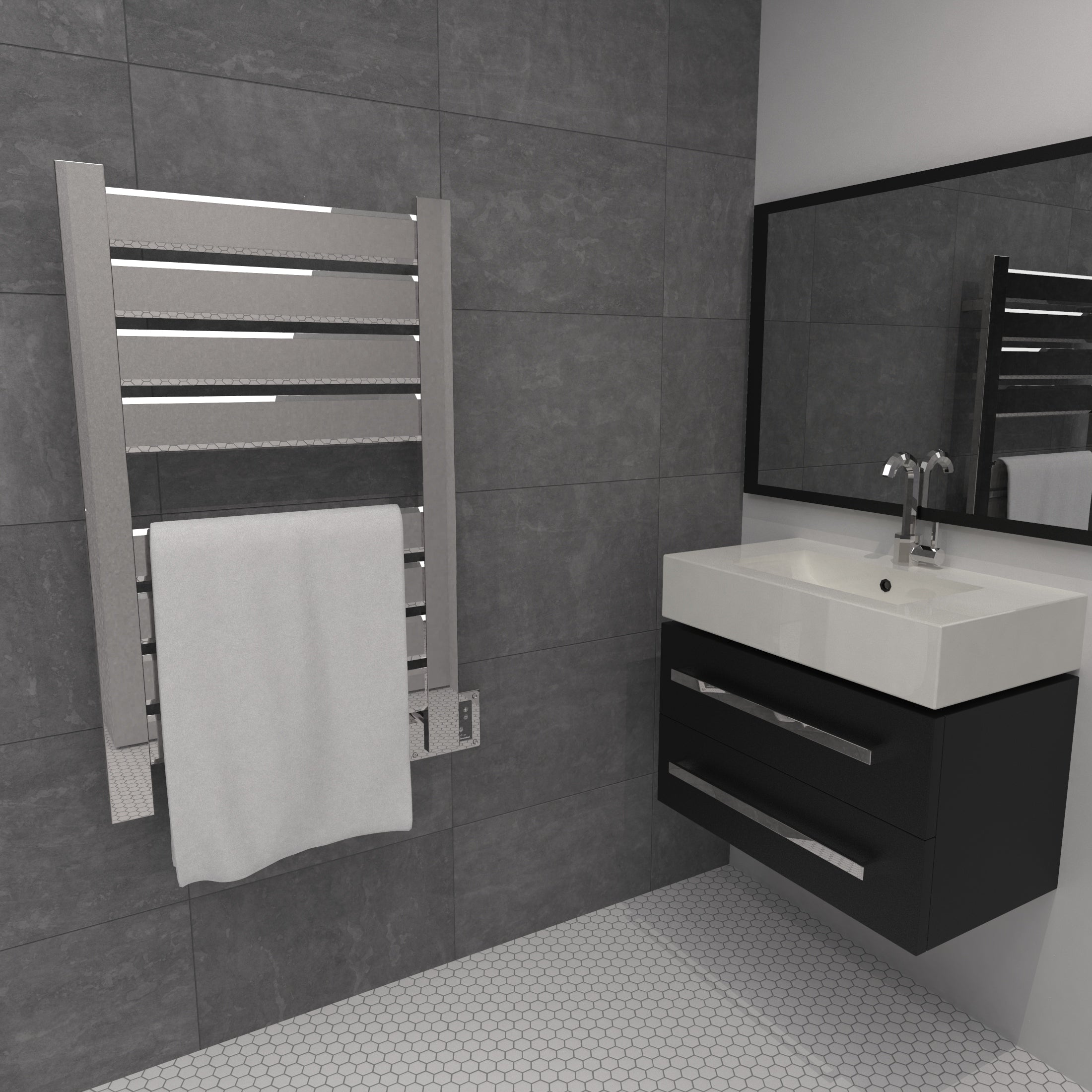 Amba Heated Towel Rack Model V2338 Hight 37 1/8″ - V2338B
