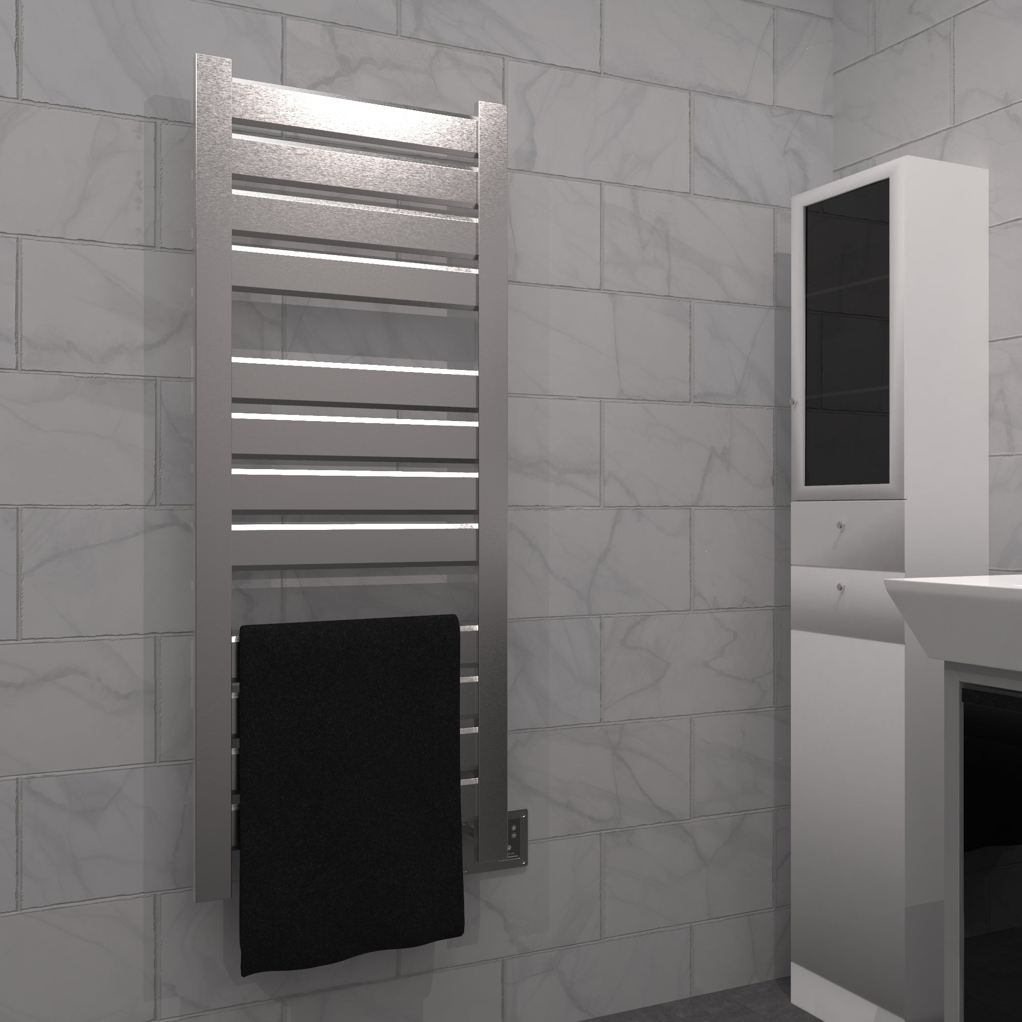 Amba Heated Towel Rack Model V2356 Hight 55 7/8″ - V2356B