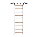 BenchK Swedish Ladder w/ Pull Up Bar - White